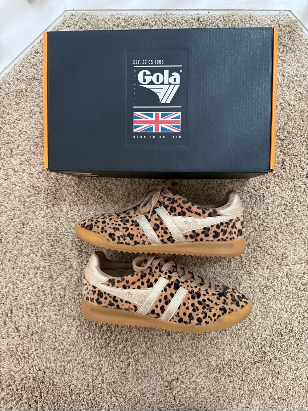 Gola Torpedo Safari Sneaker Leopard Print Size 38.5 (US 7.5)